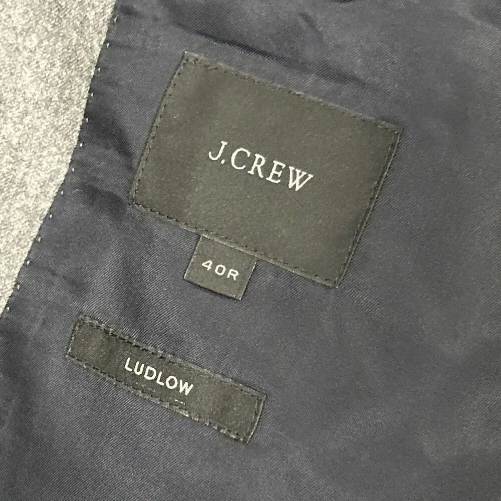 J Crew Jacket Mens 40R Gray Wool Ludlow Vitale Barberis Canonico Sport Coat